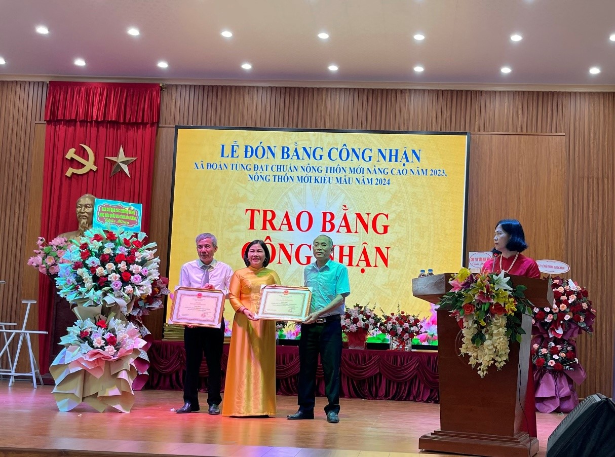 Lễ công bố xã Đoàn Tùng, huyện Thanh Miện đạt chuẩn nông thôn mới kiểu mẫu năm 2024